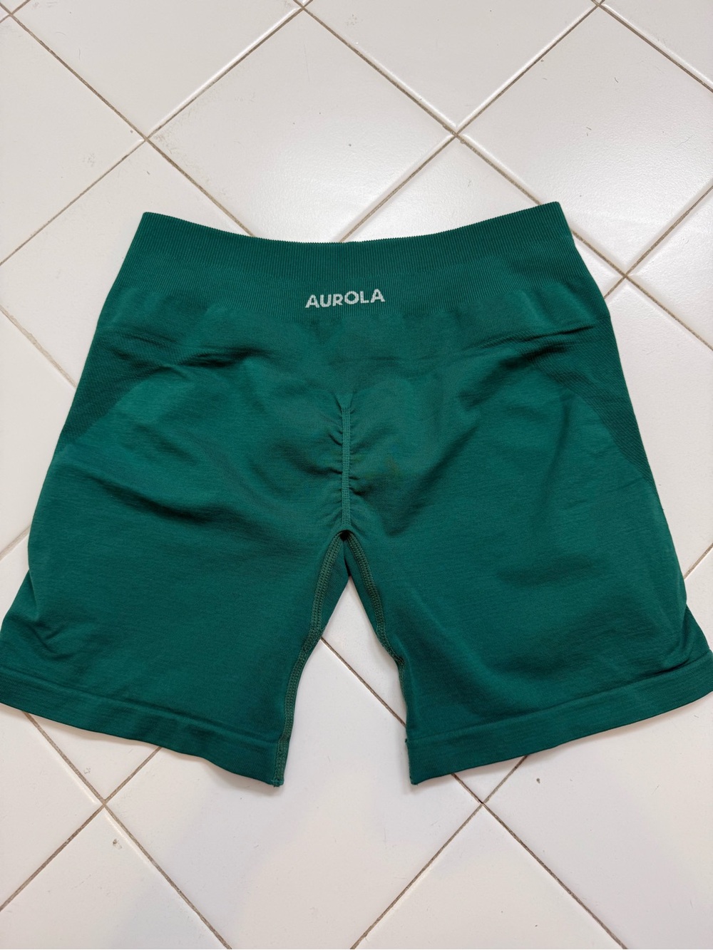 Aurola Seamless High-Waist Gym Shorts - Deep Green